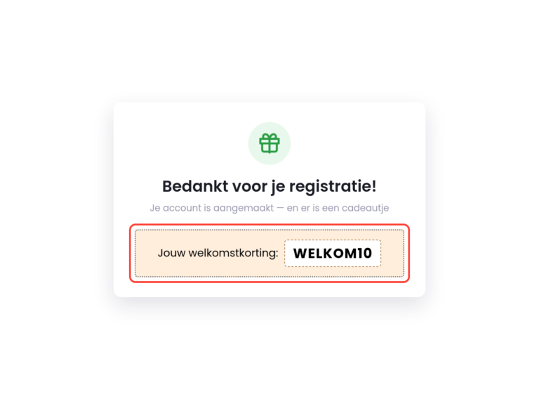 AW Custom registration coupon