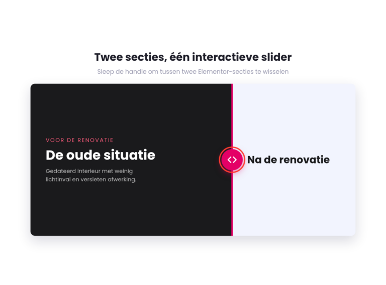 Slider between two Elementor sections