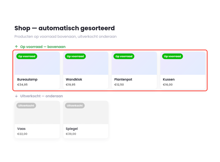 Sort Products by Stock Status